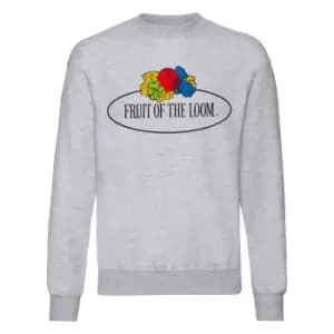Image of Fruit of the Loom Mens Vintage Big Logo Set-in Sweatshirt (XL) (Grey Heather)