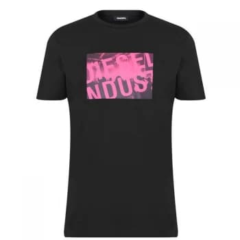 Image of Diesel Print Square T Shirt - Black 9XX