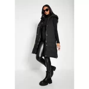 Image of I Saw It First Hooded Padded Gilet - Black