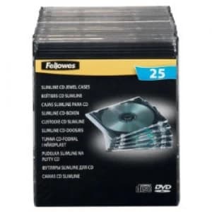 Image of Fellowes Single Capacity Slimline CD Jewel Cases 25Pk