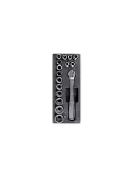 Image of Beta Tools T99 INOX Stainless Steel 1/2" Dr Ratchet & Socket Set for Roller Cab