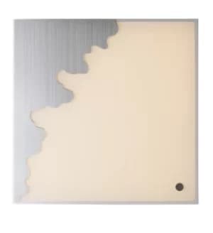 Image of Chic LED Dimmable Square Flush Decorative Ceiling Lamp, Silver, White, Voice Control, 3000- 4000-6000K