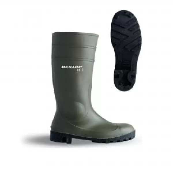 Image of Dunlop Protective Footwear Protomaster Full Safety PVC Wellington Green Size 12