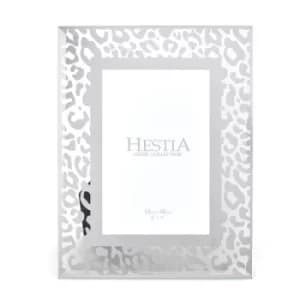 Image of Hestia Photo Frame Silver Leopard Print 5" x 7"