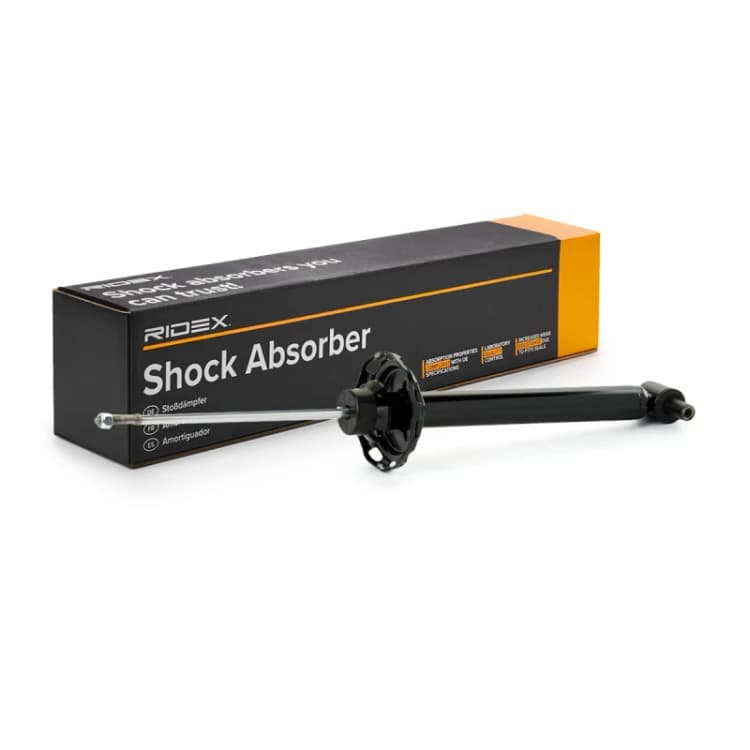Image of RIDEX 854S0166 Shock absorber Rear Axle, Gas Pressure, Twin-Tube, Telescopic Shock Absorber, Bottom eye, without spring seat Shock Absorber (854)