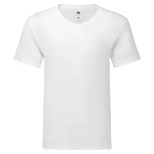 Image of Fruit Of The Loom Mens Original V Neck T-Shirt (XL) (White)