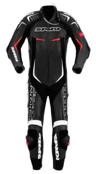 Image of Spidi Track Wind Replica Evo One Piece Motorcycle Leather Suit, black-white, Size 48, black-white, Size 48