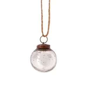 Image of Silver Vintage Glass Bauble Small