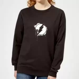 Image of Justice League Graffiti The Flash Womens Sweatshirt - Black - L - Black