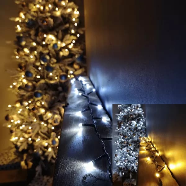 Image of 12m White or Warm White Colour Changing String Connectable LED Lights Christmas Decorations