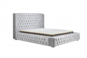 Image of Birlea Grande Steel Crushed Velvet Double Bed Frame