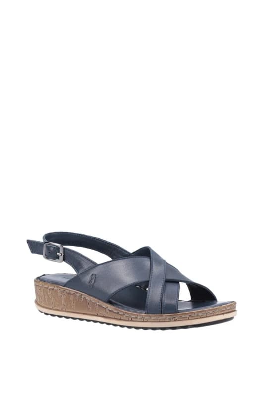 Image of Hush Puppies Womens Elena Cross Over Wedge Sandals UK Size 8 (EU 41) NAVY HUS321-NAVY-8