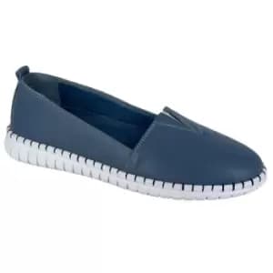 Image of Mod Comfys Womens/Ladies Softie Leather Casual Shoes (7 UK) (Blue)