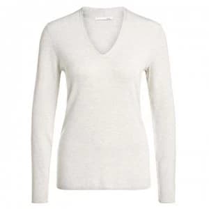 Image of Oui V Neck Jumper - Stone Mel 7063