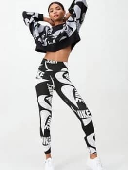 Image of Nike Nsw Icon Clash Printed Legging - Black/White