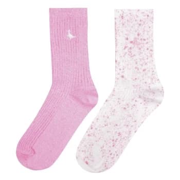 Image of Jack Wills Partly Twist Multipack Boot Socks 2 Pack - Pink