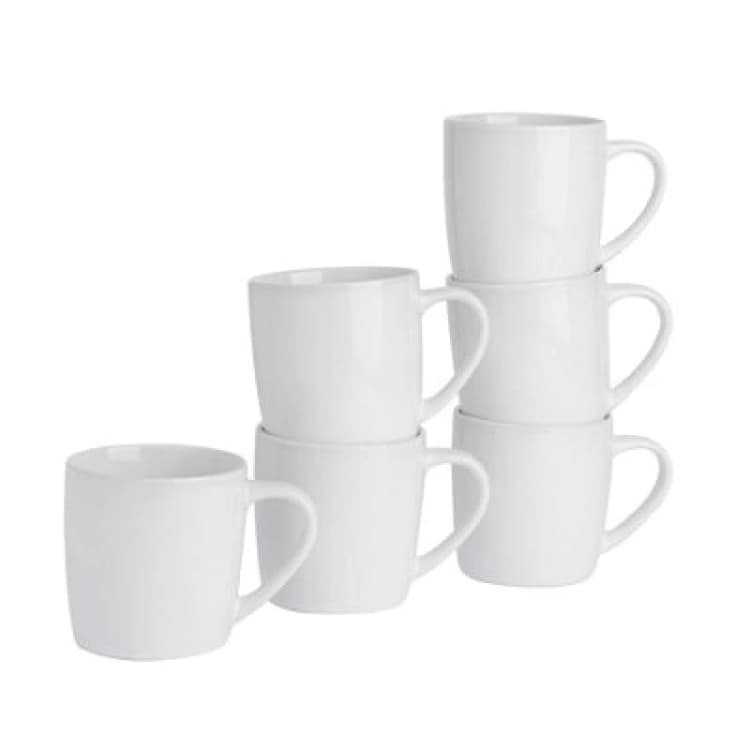 Image of Argon Tableware 2X Coloured Coffee Mugs - 350Ml - White - Durable Stoneware Cappuccino Tea Cup Dishwasher & Microwave Safe