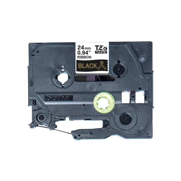 Image of Brother TZe-R354 Original Gold on Black Ribbon Tape Cassette 24mm x 4m