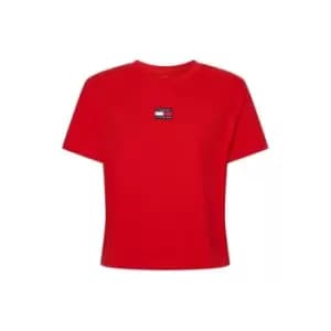 Image of Tommy Jeans Tommy Jeans Centre Badge T Shirt - Red