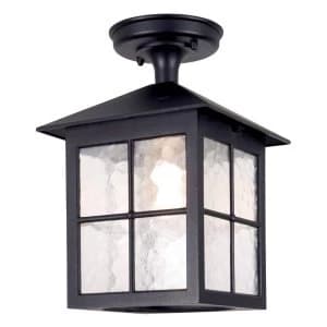 Image of 1 Light Outdoor Ceiling Lantern Black IP43, E27