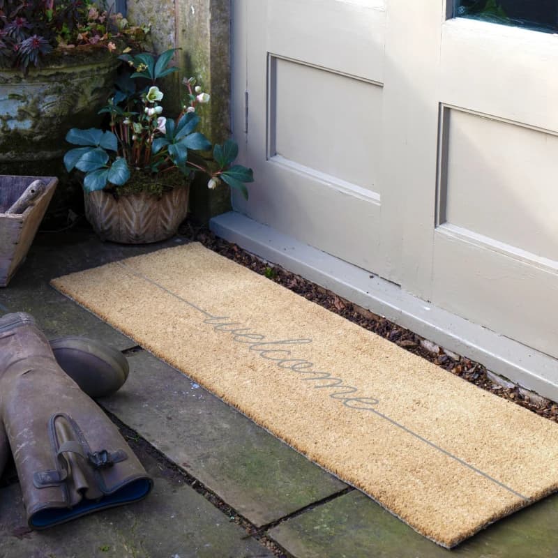 Image of Artsy Mats Grey Welcome Doormat Beige unisex