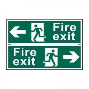 Image of Fire exit man running arrow leftright - PVC 300 x 200mm