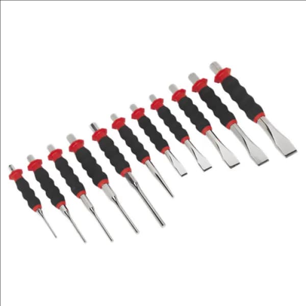 Image of Genuine SEALEY AK9135 Sheathed Punch & Chisel Set 11pc