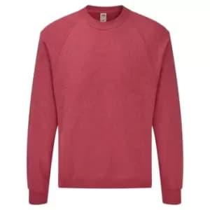 Image of Fruit Of The Loom Mens Raglan Sleeve BelcoroA Sweatshirt (S) (Heather Red)