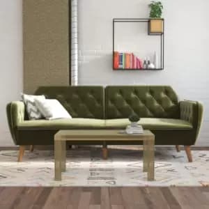 Image of Tallulah Velvet Memory Foam Futon Green