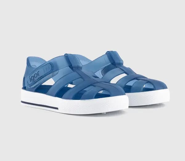 Image of Igor Kids Star Sandals Marino Blue Rubber, 4 Infant