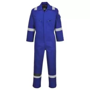 Image of Biz Flame Mens Flame Resistant Lightweight Antistatic Coverall Royal Blue Extra Large 32"