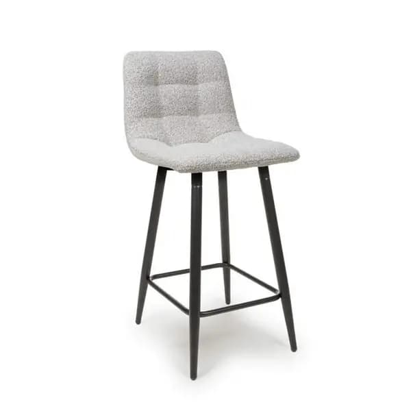 Image of Shankar Lichfield Boucle Smoke Grey Bar Stools - Grey 454394cm
