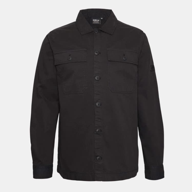 Image of Barbour International Arlo Cotton-Twill Overshirt - M Black Shirts male MOS0390BK31 M