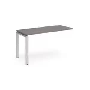 Image of Adapt add on unit single 1400mm x 600mm - silver frame and grey oak top