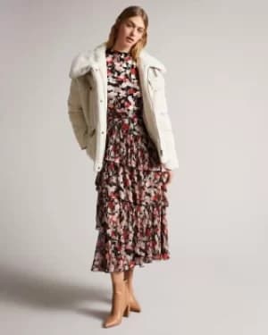 Image of Ted Baker Tiered Frill Midi Skirt