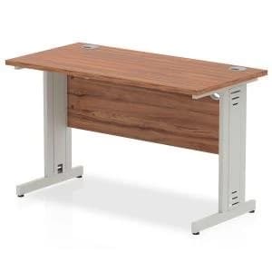 Image of Trexus Desk Rectangle Cable Managed Silver Leg 1200x600mm Walnut Ref