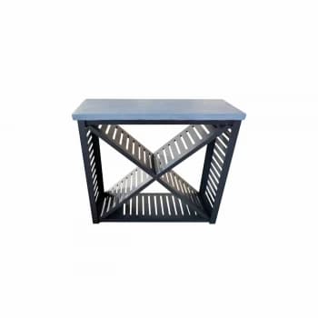 Image of Charles Bentley Charles Bent Metal & Clay Lrg Log Store Clay fibre table top, metal storage rack