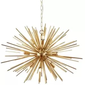 Image of Multi Light Ceiling Pendant 9 Bulb BRASS Feature Chandelier Vintage Metal Lamp