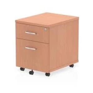 Image of Trexus 2 Drawer Mobile Pedestal 430x500x510mm Beech Ref I000064