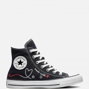 Image of Converse Chuck Taylor All Star Love Thread Hi-Top Trainers - Black - UK 6