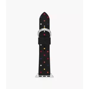 Image of Kate Spade New York Womens Multicolor Dot Silicone Band For Apple Watch, 38/40/41Mm - Black