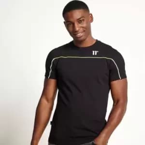Image of 11 Degrees Gradient Piping Short Sleeve T-Shirt - Black - L