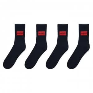 Image of Hugo Boss 2 Pack Ribbed Socks Navy