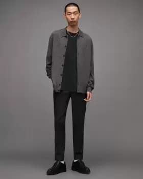 Image of AllSaints Kilburn Ramskull Shirt Cardigan