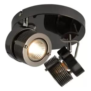 Image of Inlight Pedro 2-Light Ceiling Spotlight Black Chrome