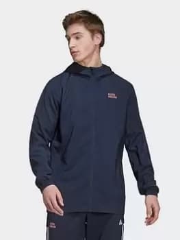 Image of adidas FC Bayern Windbreaker, Dark Blue Size XL Men