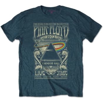 Image of Pink Floyd - Carnegie Hall Poster Unisex Large T-Shirt - Blue
