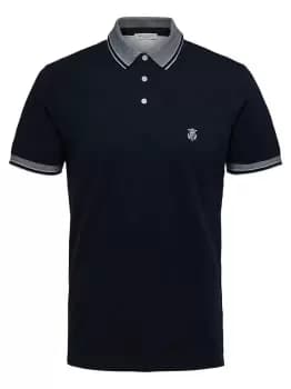 Image of SELECTED Organic Cotton - Polo Shirt Men Blue