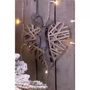 Image of Light Grey Wicker Christmas Heart