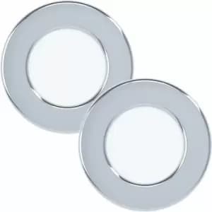 Image of 2 pack Wall / Ceiling Flush Downlight Chrome Round Recess Spotlight 2.7W led